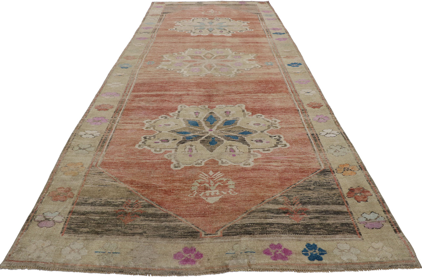 5 x 12 Vintage Turkish Oushak Rug 53578