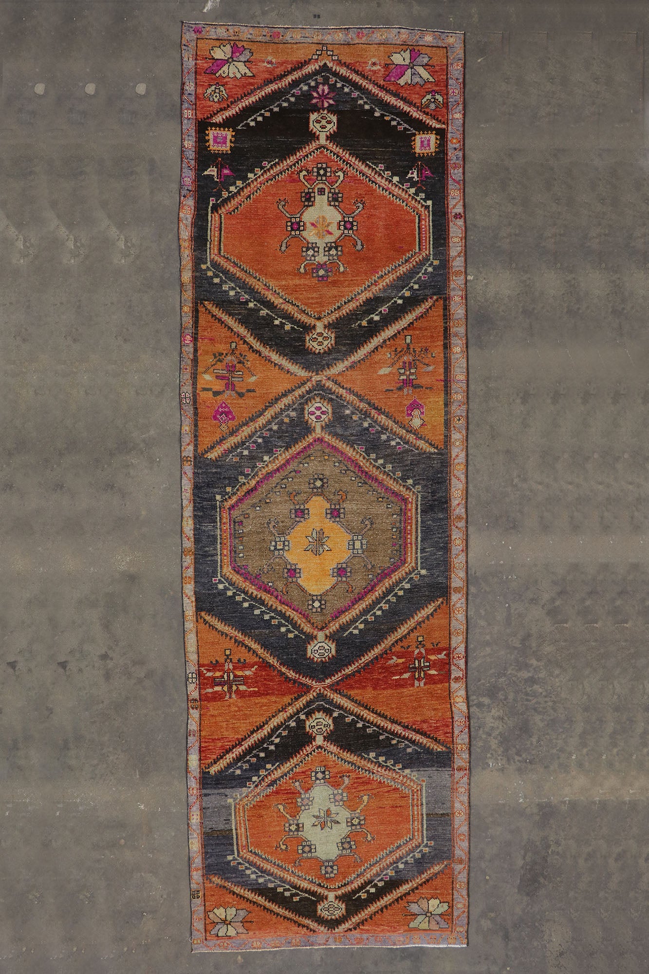 5 x 15 Vintage Turkish Kars Rug 53581