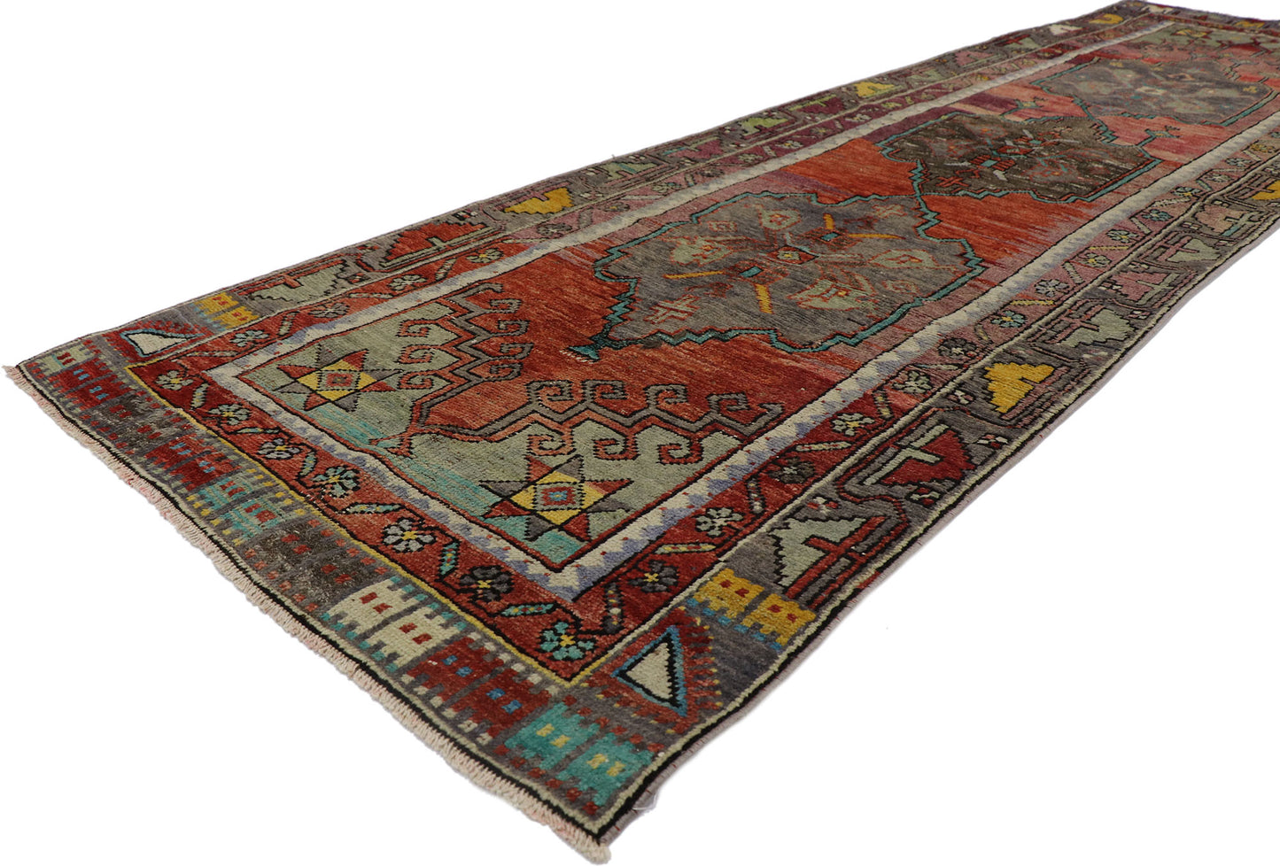 3 x 10 Vintage Turkish Oushak Runner 53615
