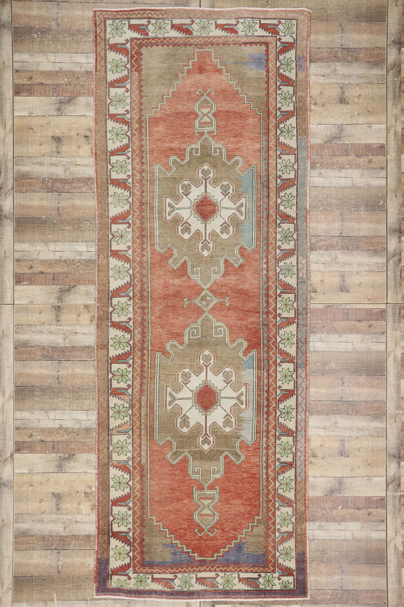 5 x 13 Vintage Turkish Oushak Rug 53628