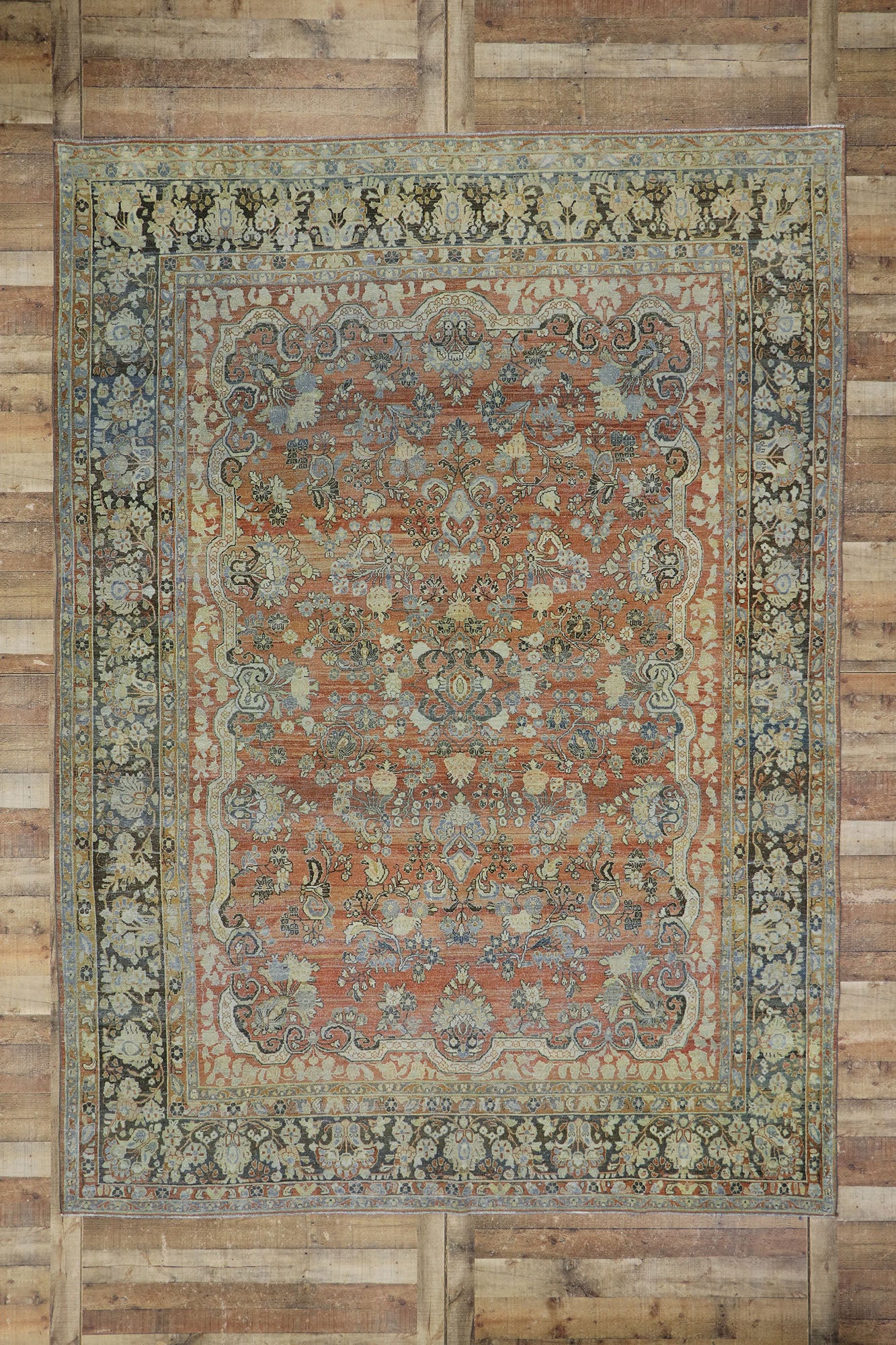 9 x 12 Antique Persian Mahal Rug 53629