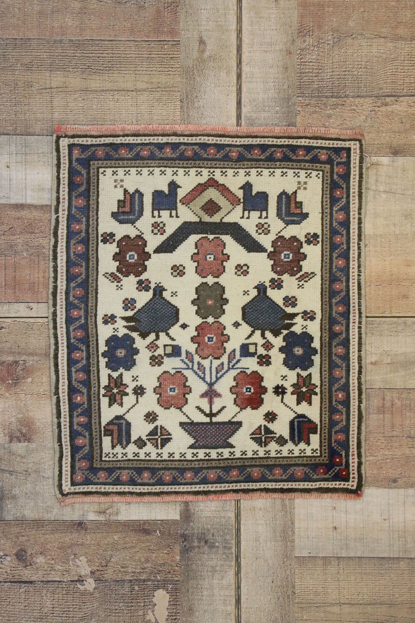 2 x 2 Vintage Turkish Oushak Rug 53642