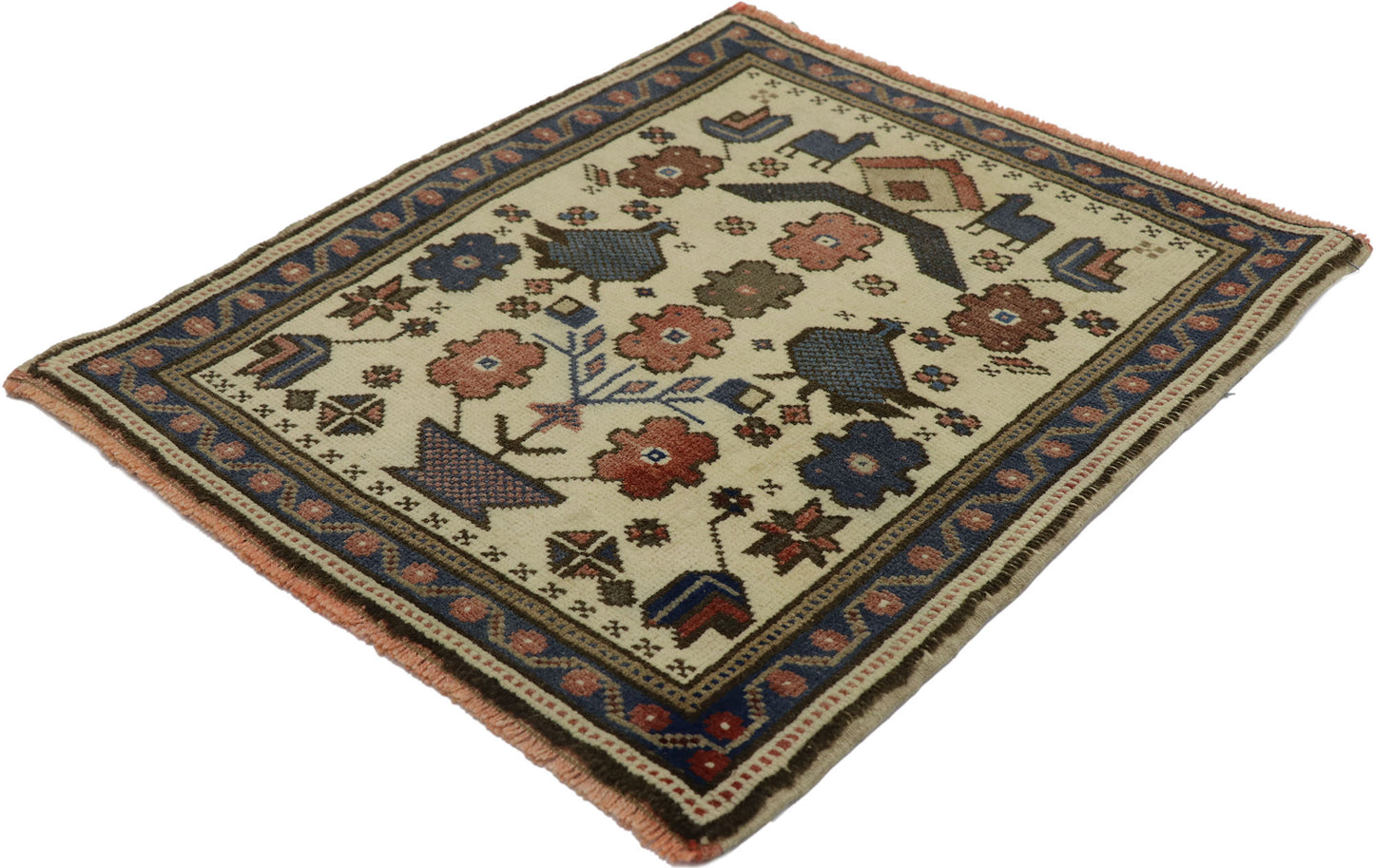 2 x 2 Vintage Turkish Oushak Rug 53642
