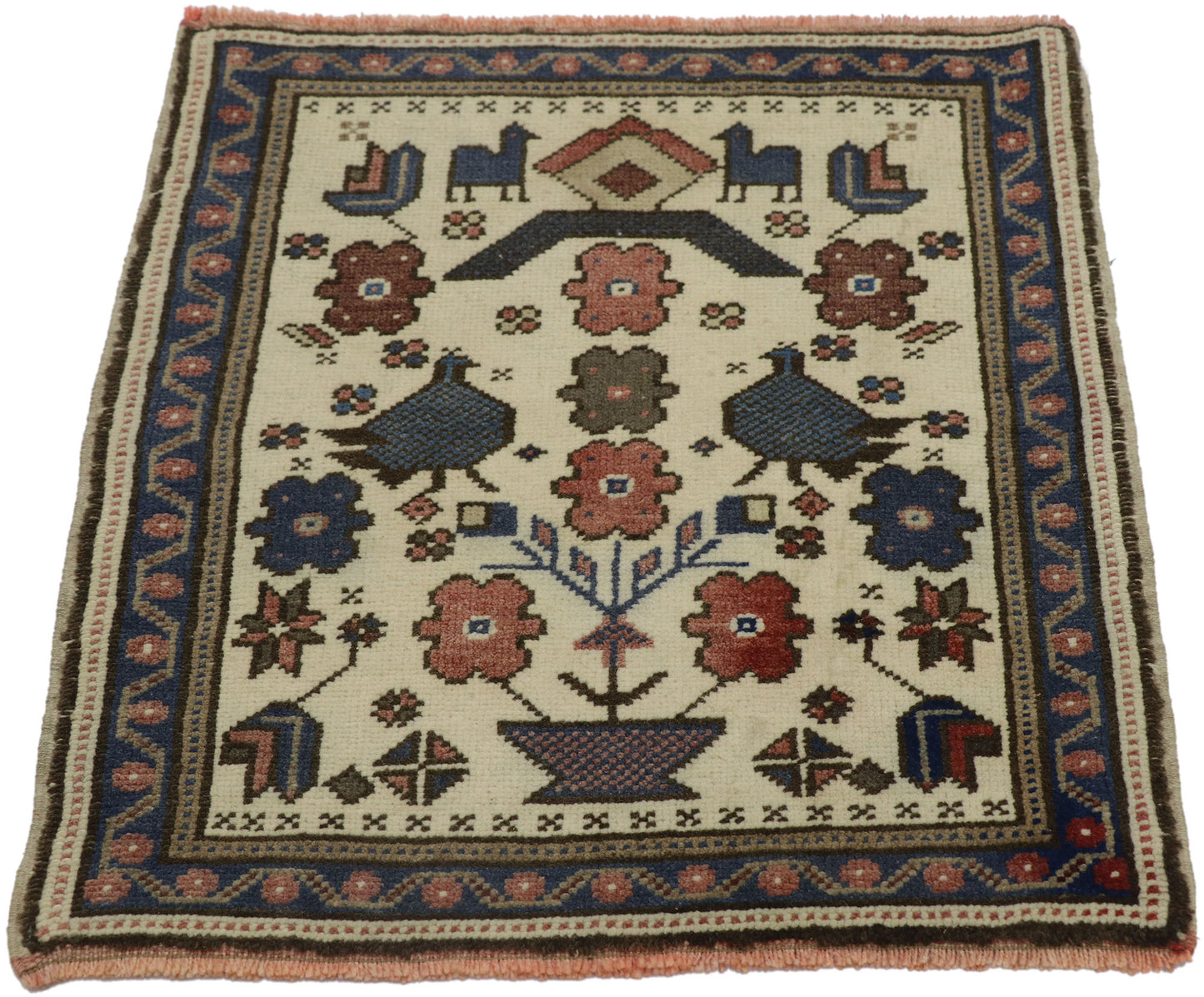 2 x 2 Vintage Turkish Oushak Rug 53642