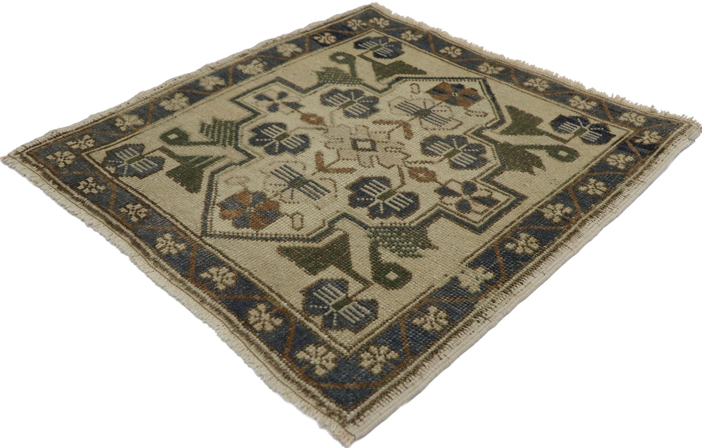 2 x 2 Vintage Turkish Oushak Rug 53645