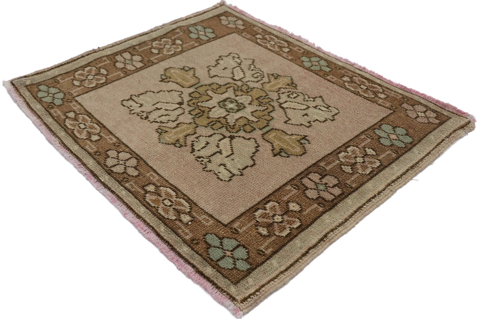 2 x 2 Vintage Turkish Oushak Rug 53646