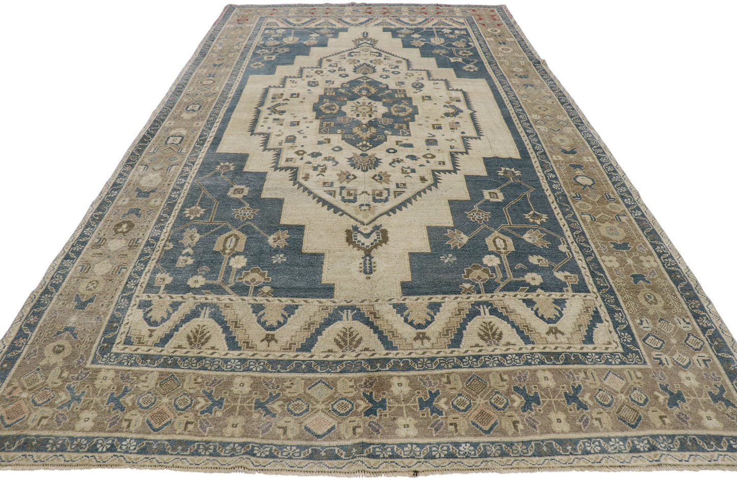 6 x 11 Vintage Turkish Oushak Rug 53657