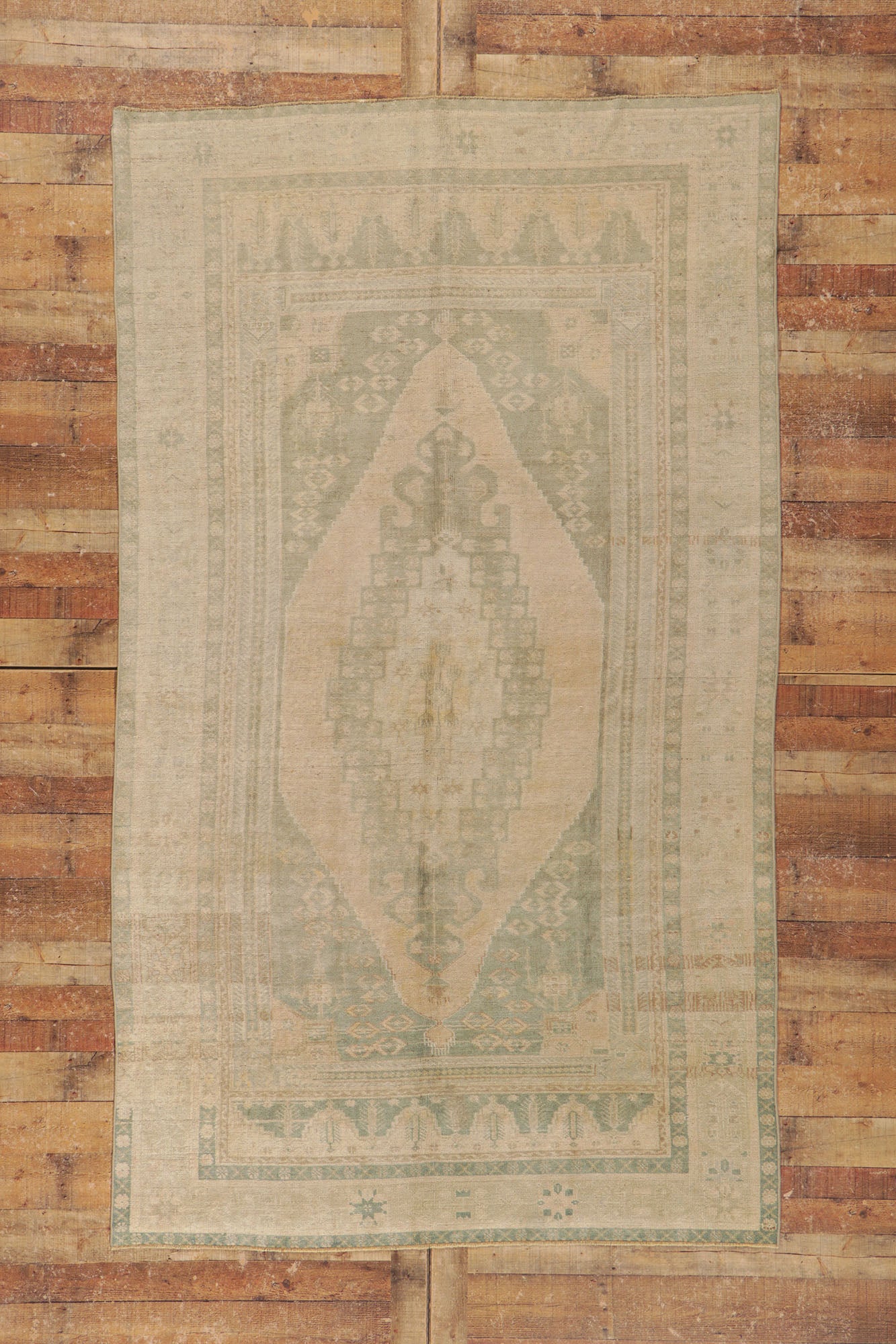 6 x 10 Vintage Turkish Oushak Rug 53686