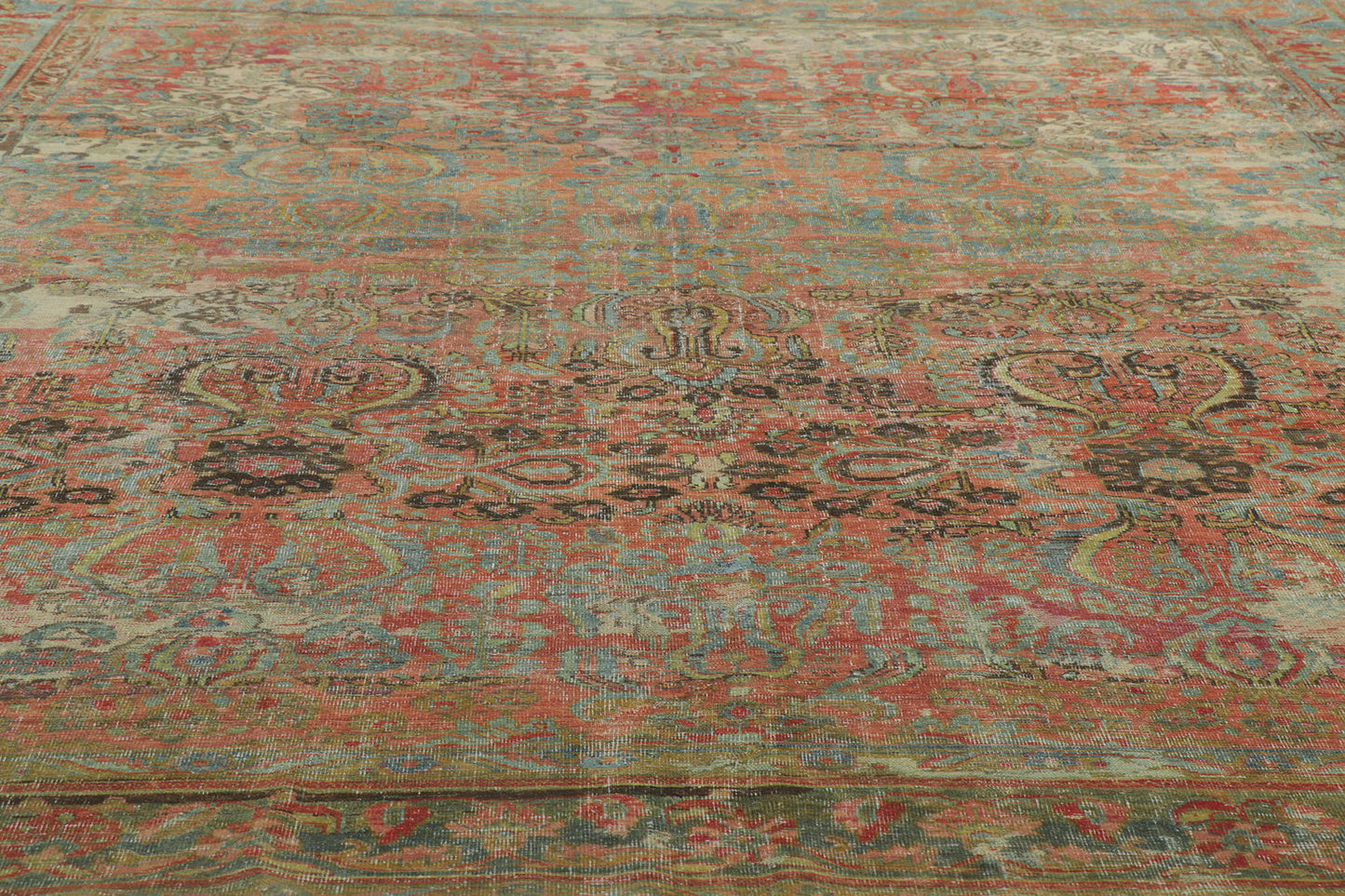 10 x 11 Distressed Antique Persian Mahal Rug 53694