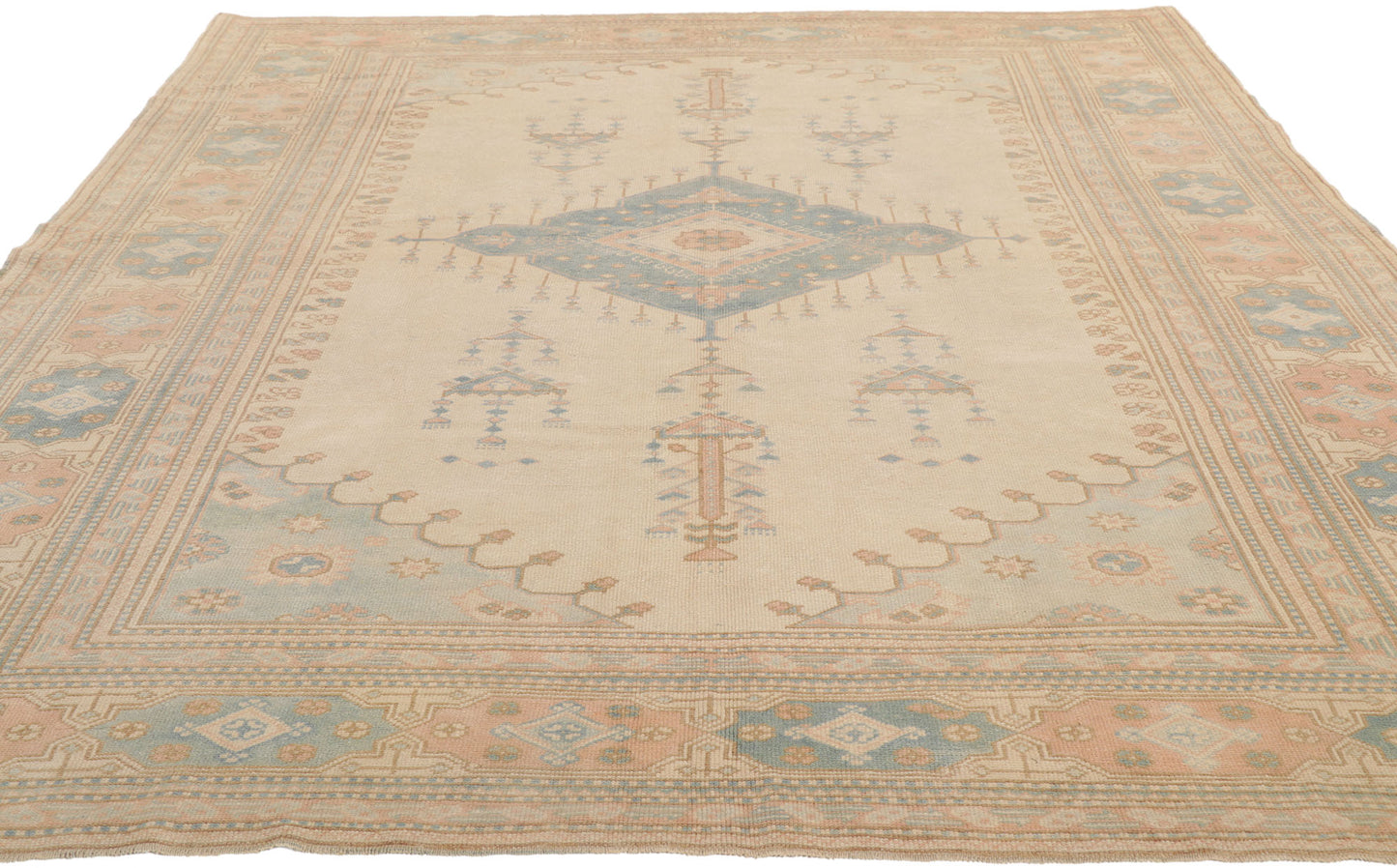 7 x 9 Vintage Turkish Oushak Rug 53728