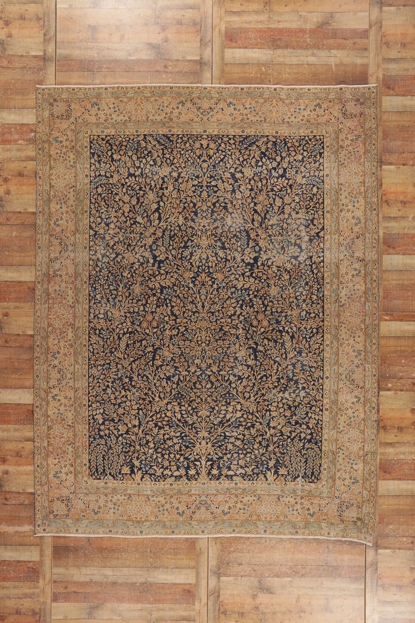 9 x 11 Antique Persian Kerman Rug 53732