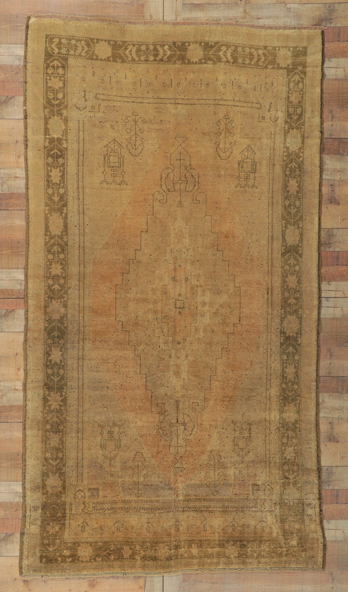 5 x 10 Vintage Turkish Oushak Rug 74091