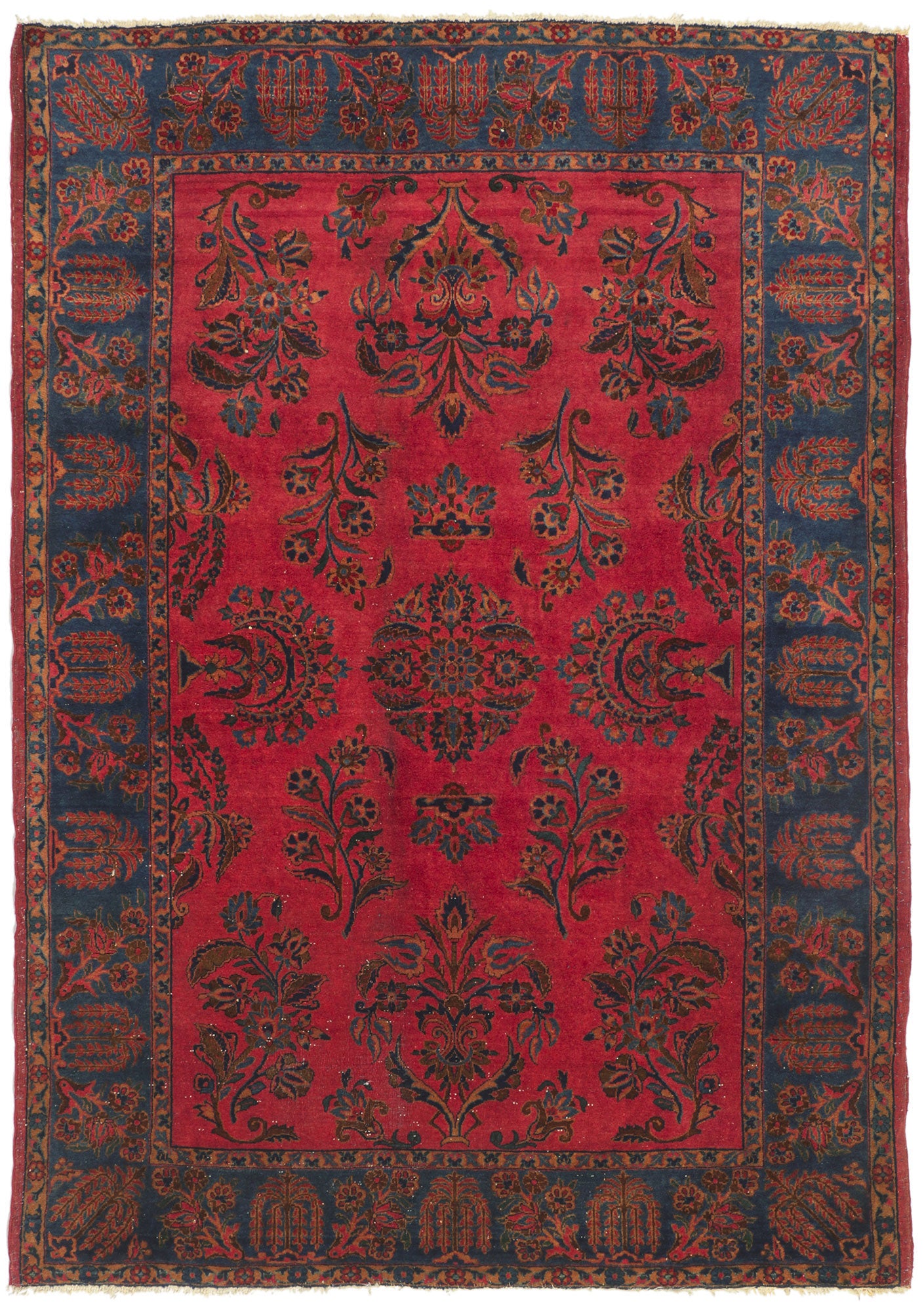 5 x 6 Antique Persian Mohajeran Sarouk Rug 78451
