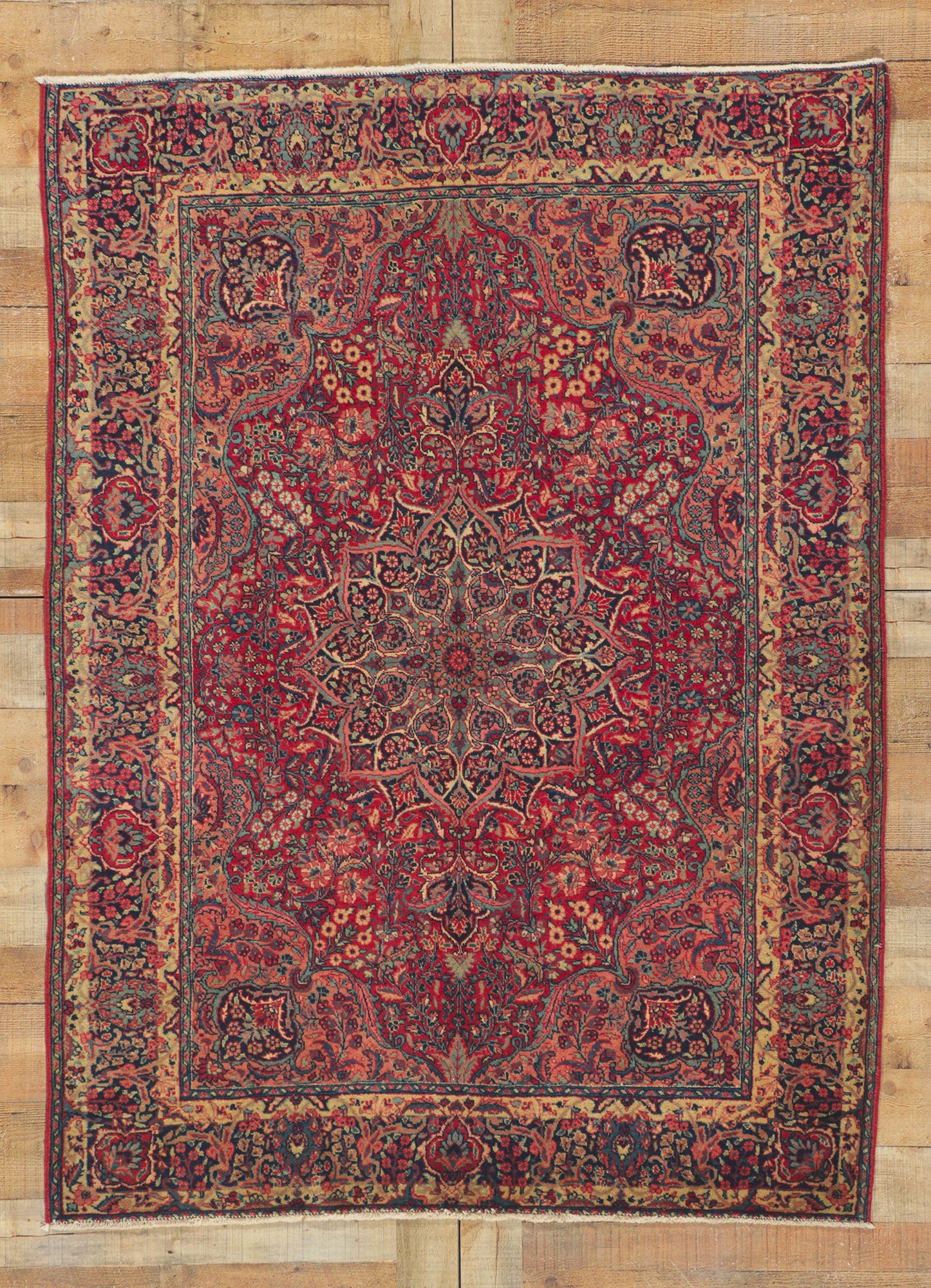 5 x 6 Antique Persian Tabriz Rug 61214