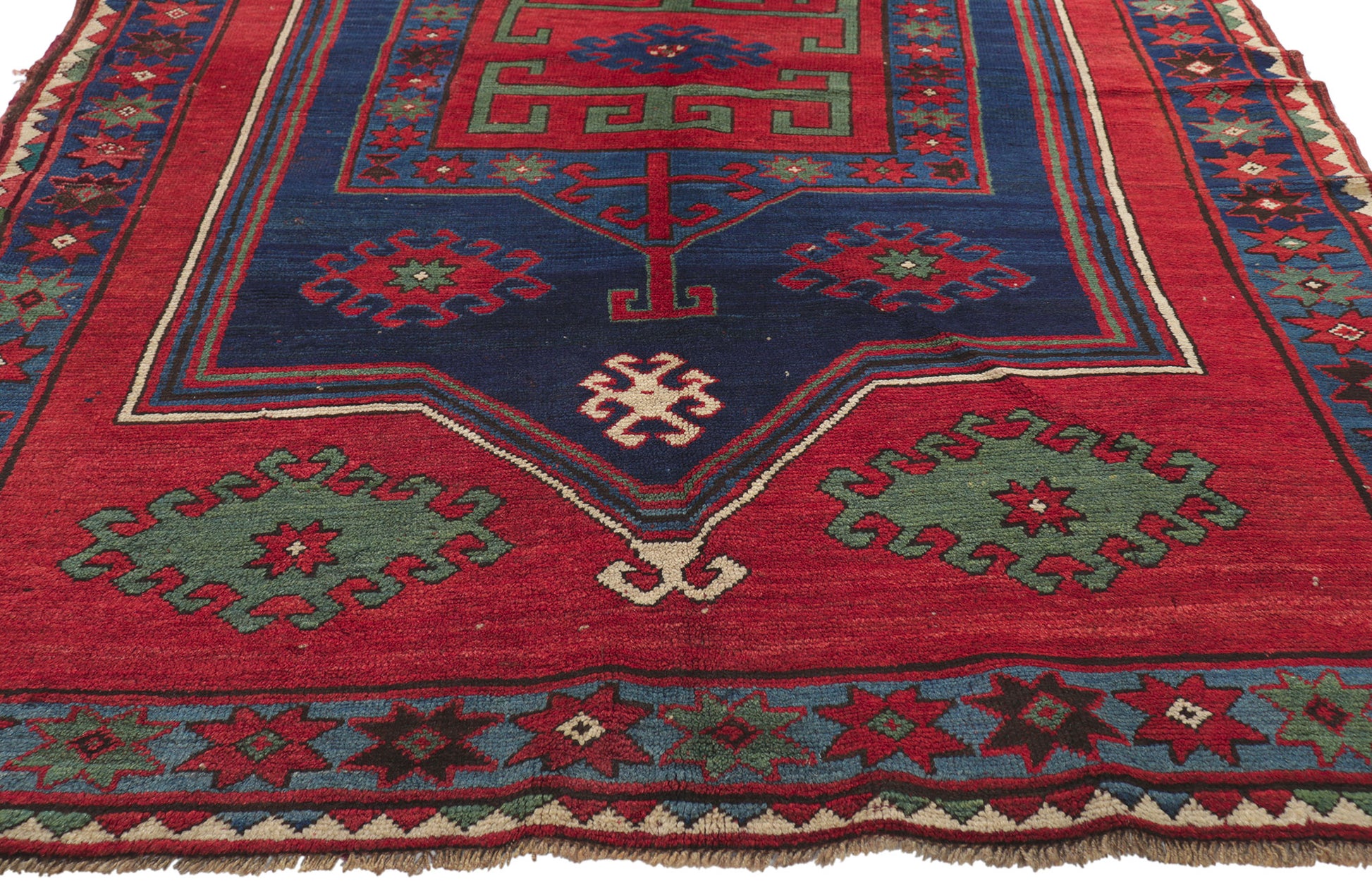 5 x 7 Antique Red Caucasian Kazak Rug 73293