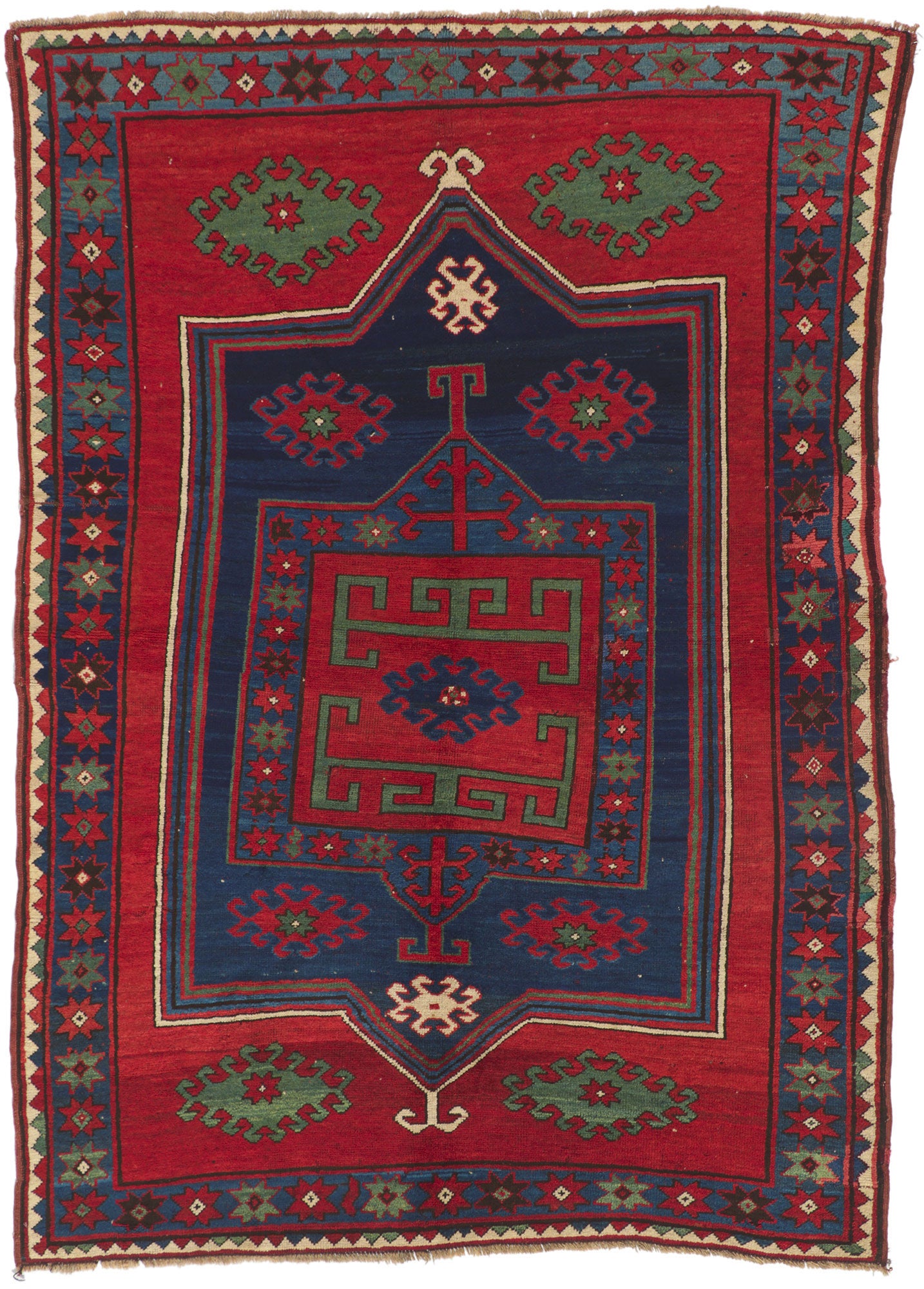 5 x 7 Antique Red Caucasian Kazak Rug 73293