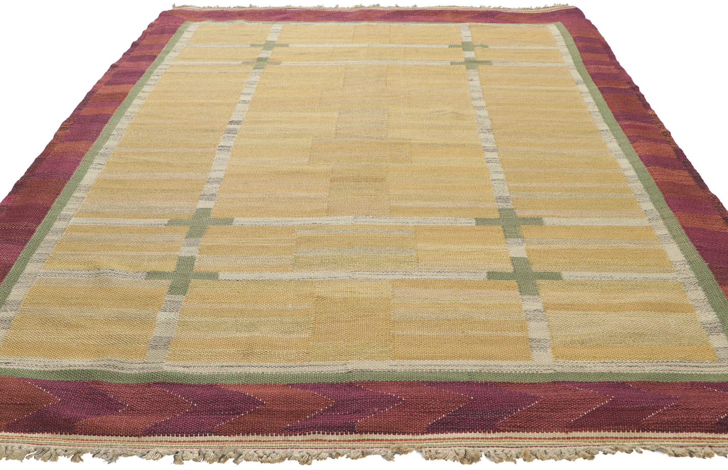 5 x 7 Vintage Swedish Rollakan Rug 78488