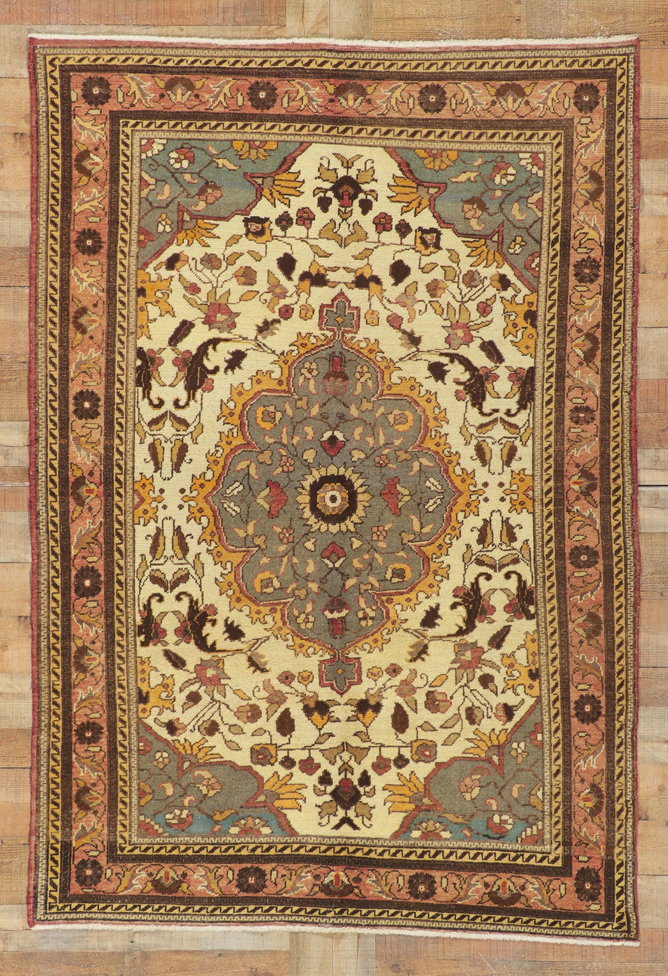5 x 7 Vintage Turkish Oushak Rug 74074