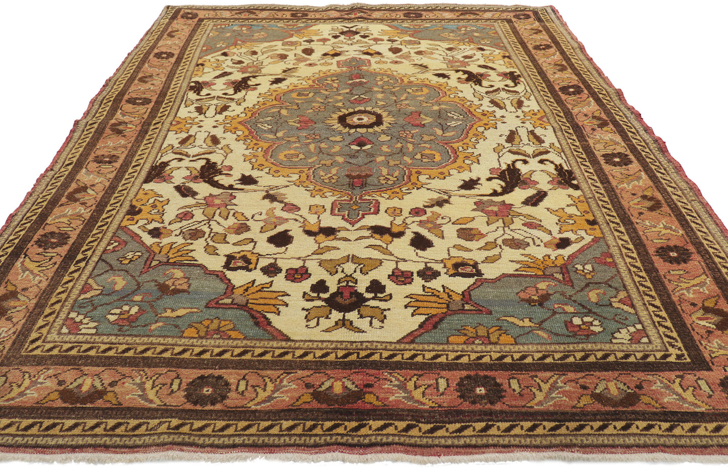 5 x 7 Vintage Turkish Oushak Rug 74074