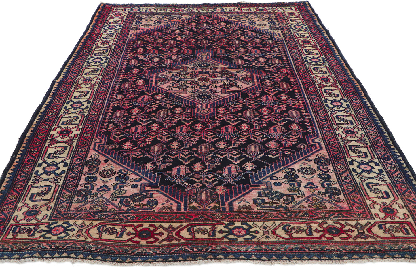 5 x 8 Vintage Persian Hamadan Rug 61122