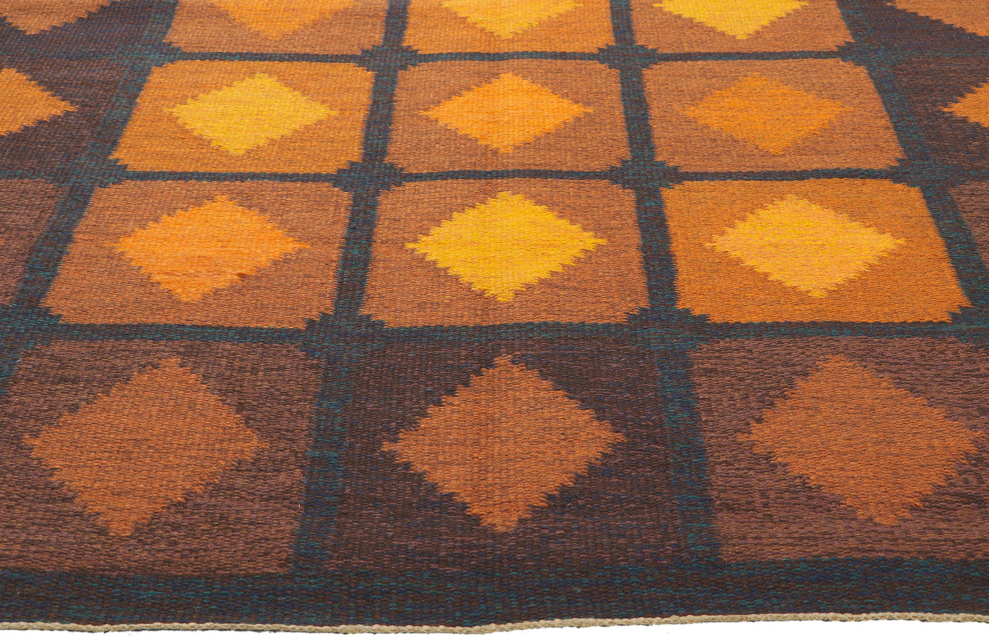 5 x 8 Brita Svefors Vintage Swedish Rollakan Rug 78483