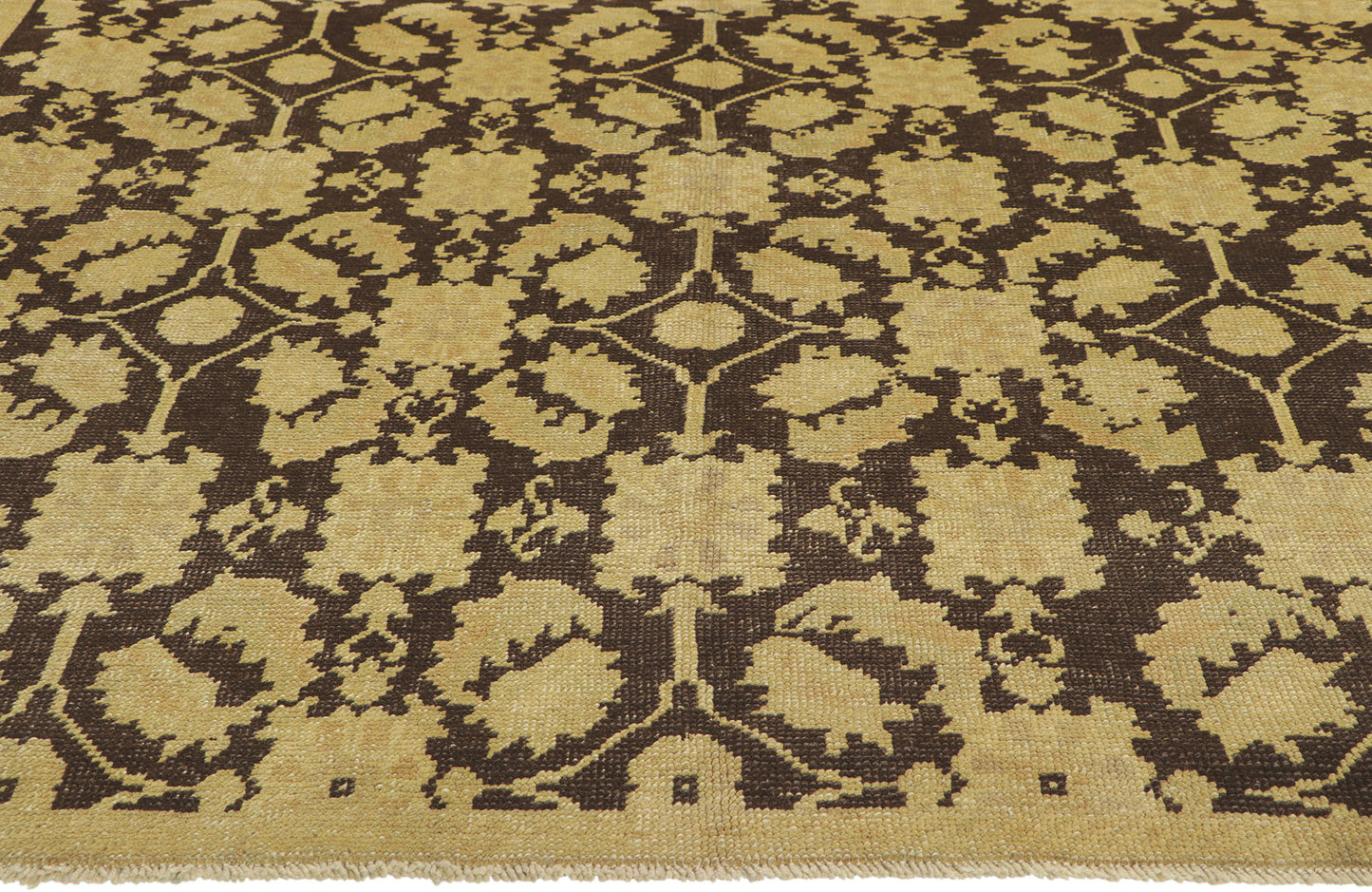 5 x 8 Vintage Brown Turkish Oushak Rug 50846