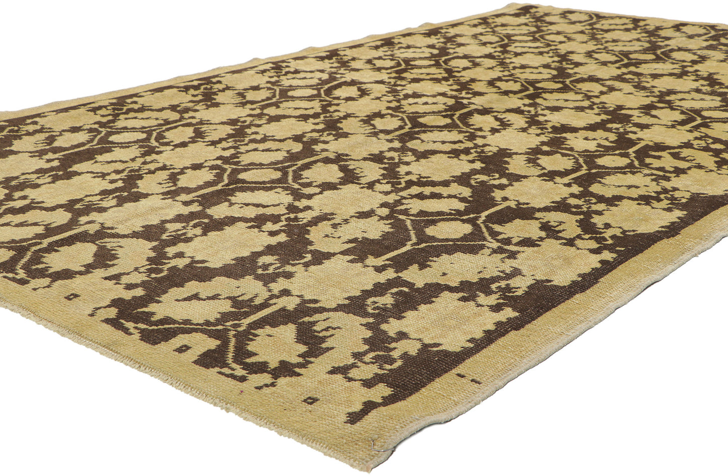5 x 8 Vintage Brown Turkish Oushak Rug 50846