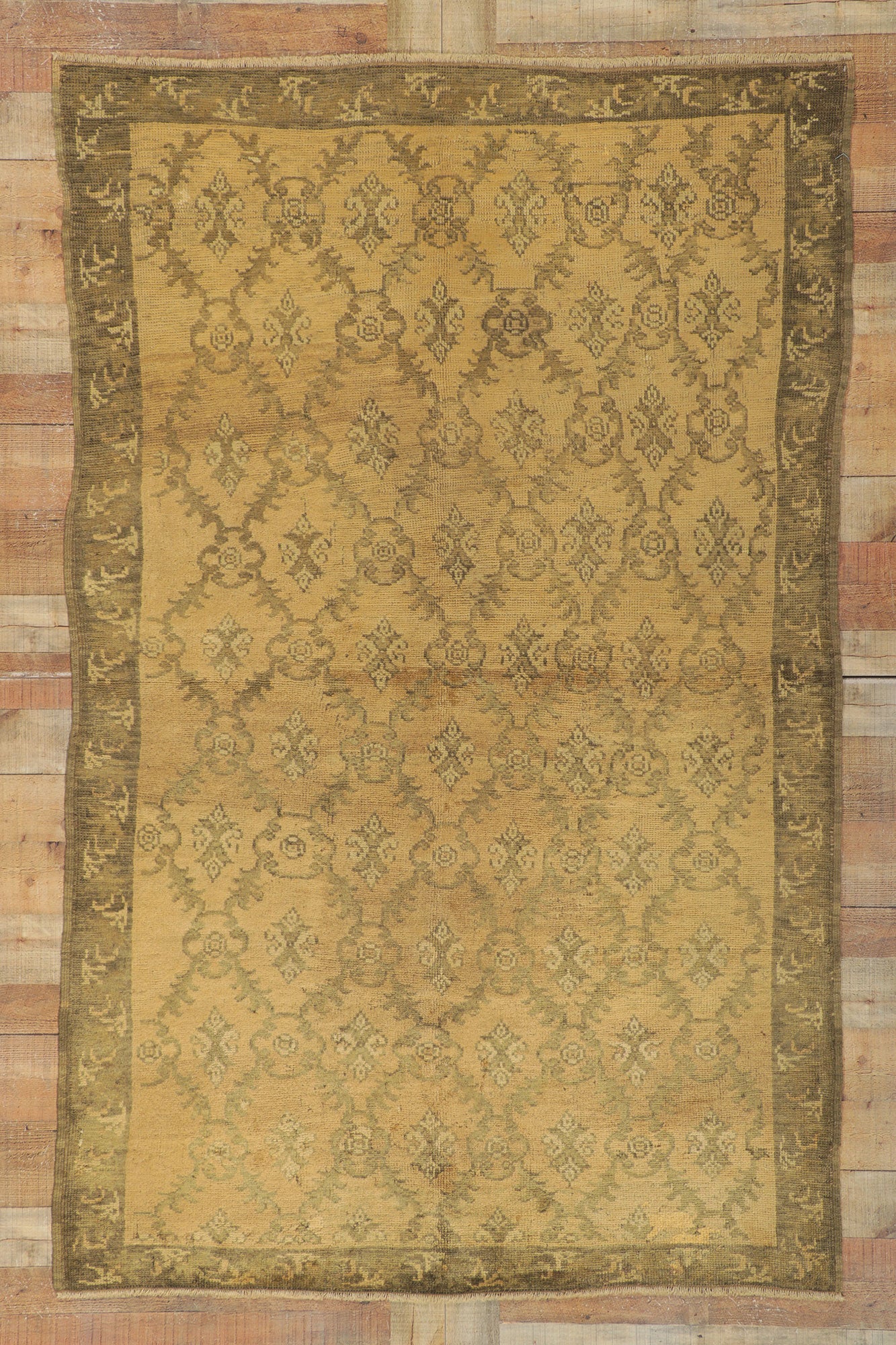 5 x 8 Vintage Turkish Oushak Rug 73634