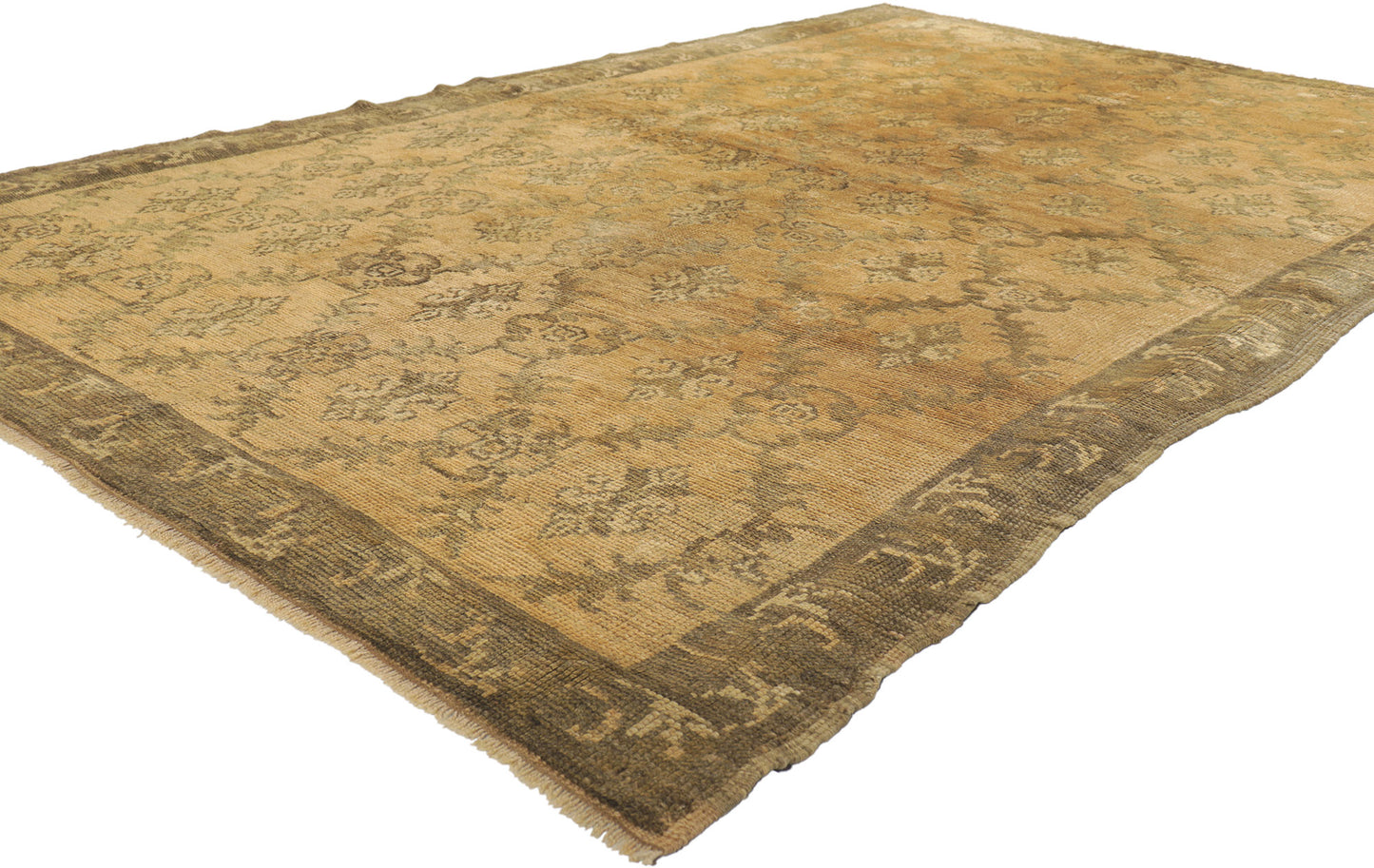 5 x 8 Vintage Turkish Oushak Rug 73634