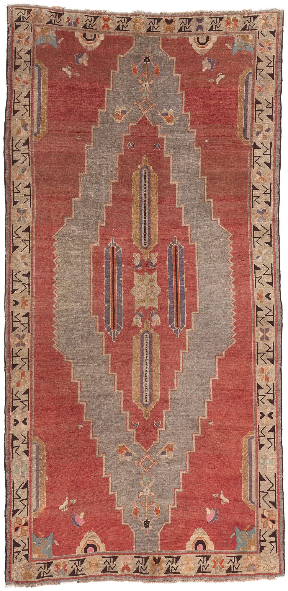 5 x 10 Antique Caucasian Tribal Rug 71807