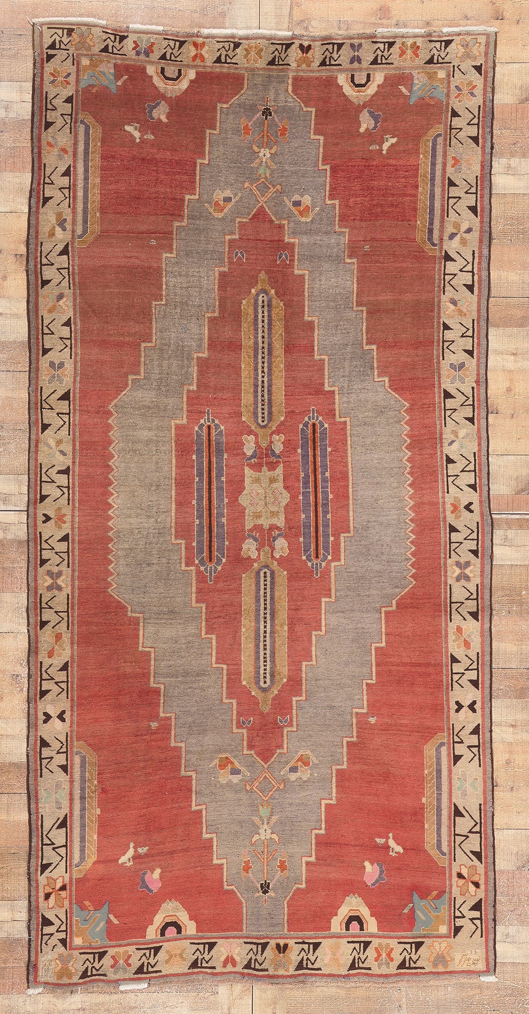 5 x 10 Antique Caucasian Tribal Rug 71807