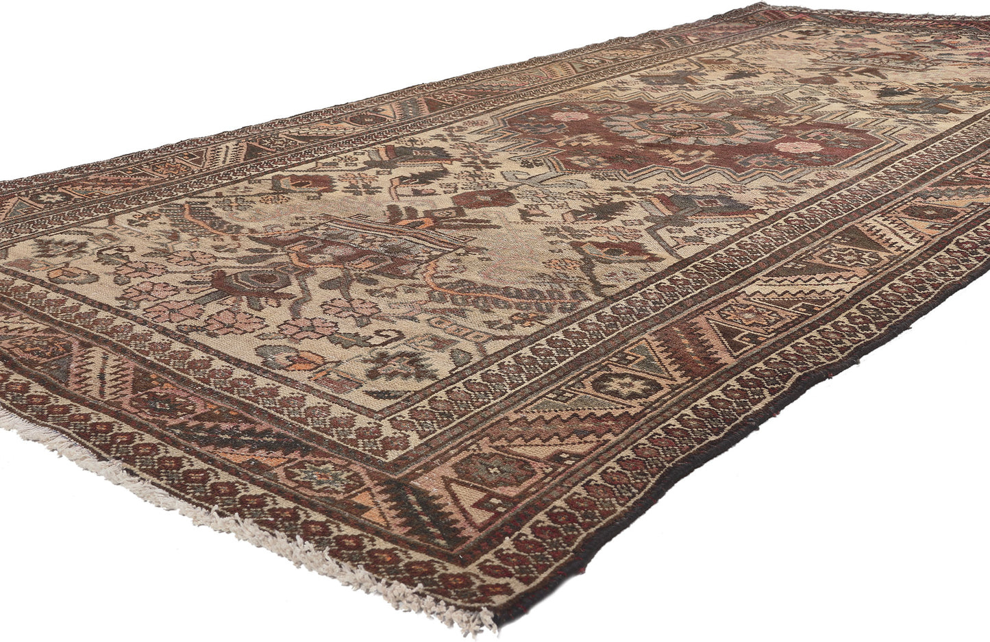 5 x 10 Vintage Persian Bakhtiari Rug 75259