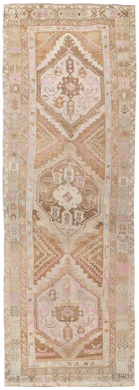 5 x 15 Vintage Turkish Oushak Rug 53708