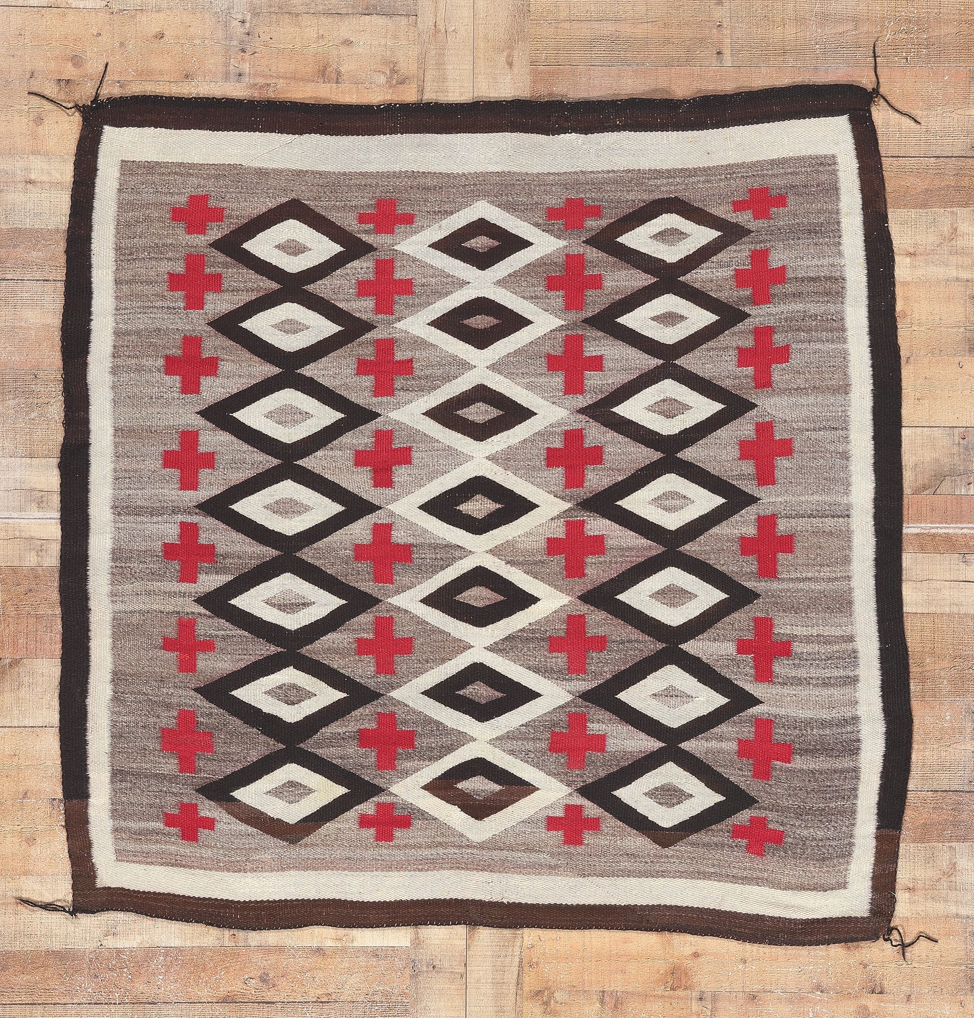 5 x 5 Antique Ganado Navajo Rug 78559