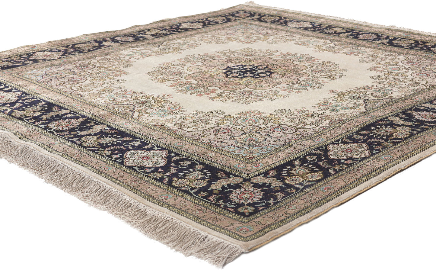 5 x 5 Vintage Turkish Silk Kayseri Rug 78622