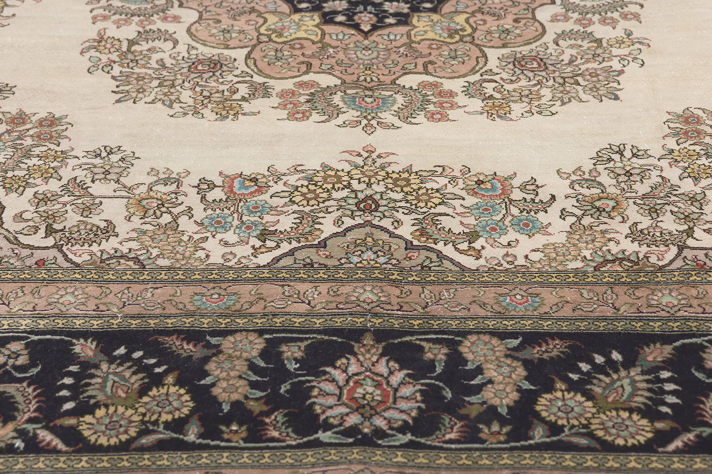 5 x 5 Vintage Turkish Silk Kayseri Rug 78622