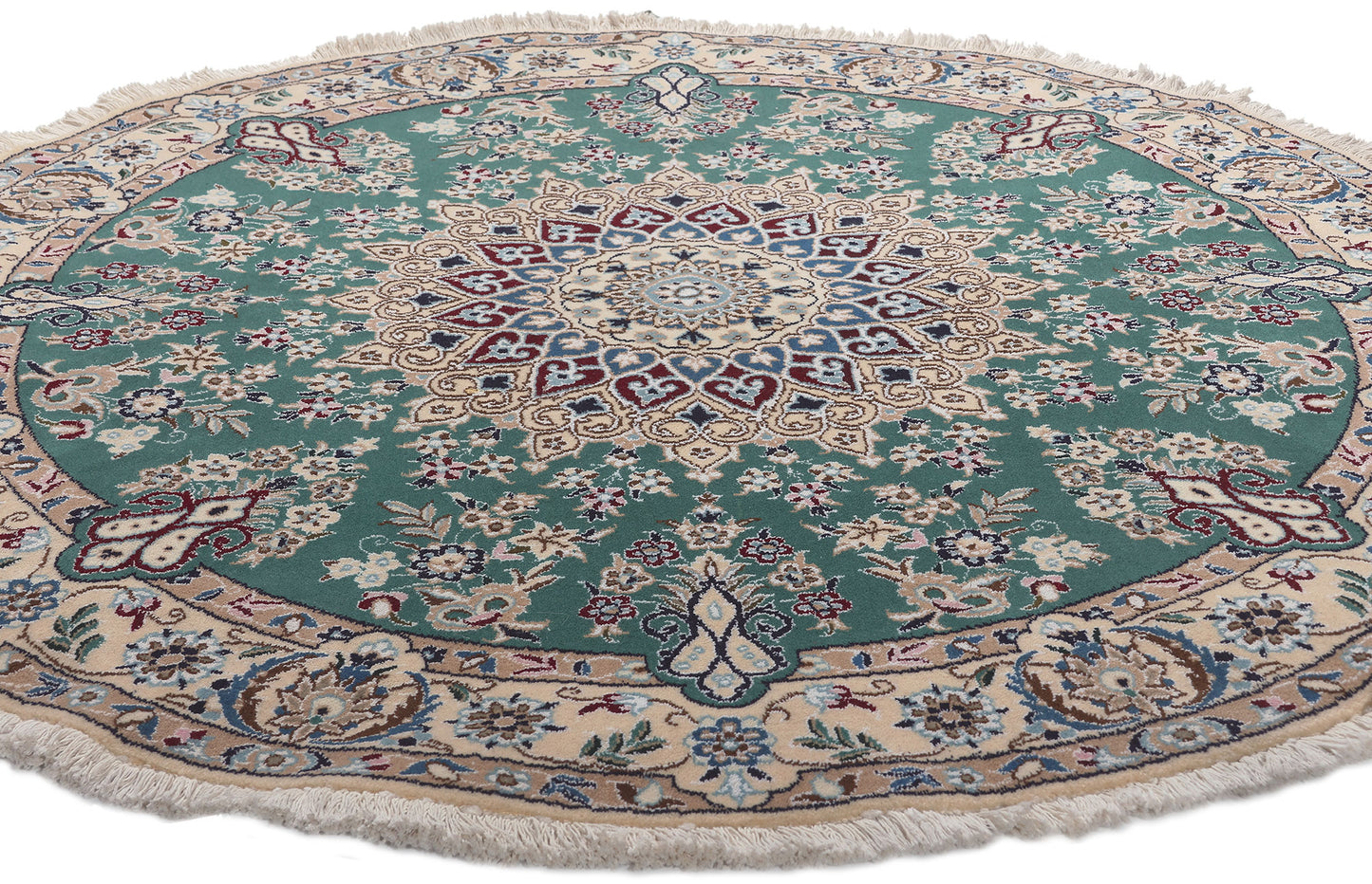 5 x 5 Vintage Persian Nain Round Rug 78596