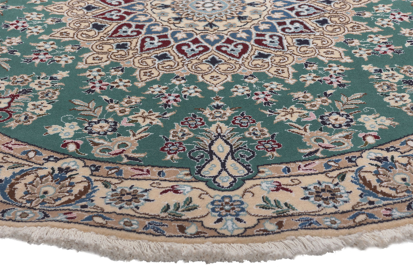 5 x 5 Vintage Persian Nain Round Rug 78596