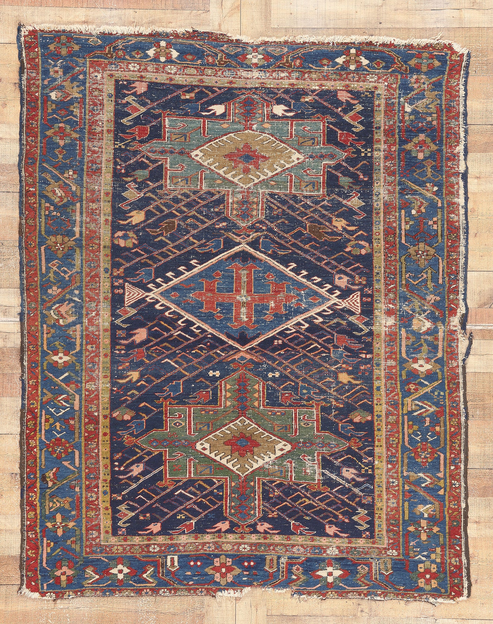 5 x 6 Antique Persian Serapi Rug 78541
