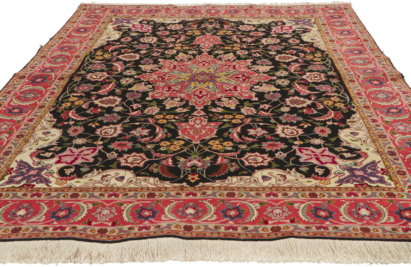 5 x 6 Vintage Persian Tabriz Rug 74837