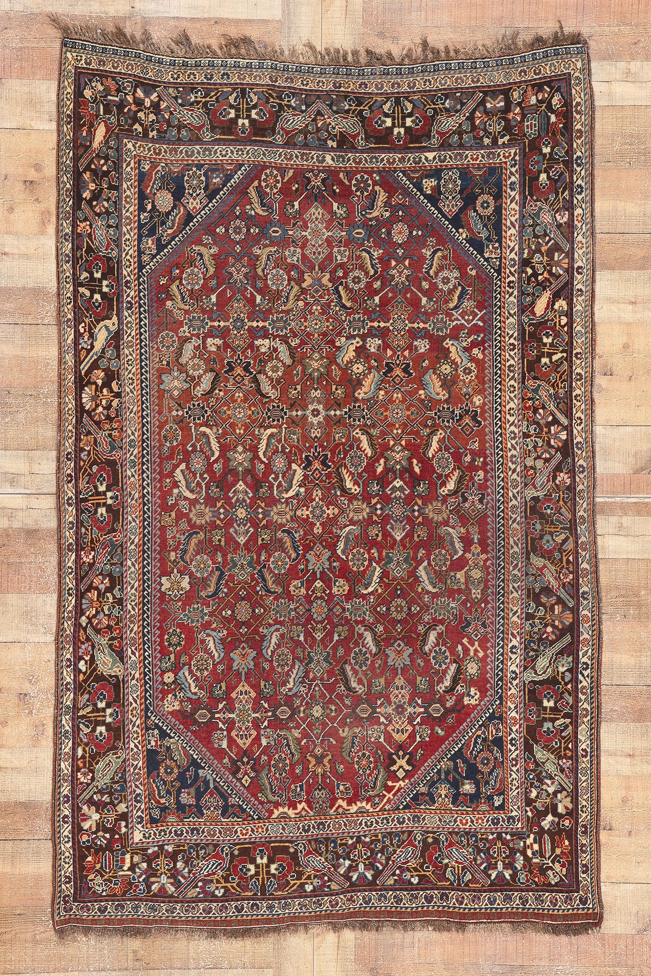 5 x 7 Antique Persian Shiraz Rug 78566