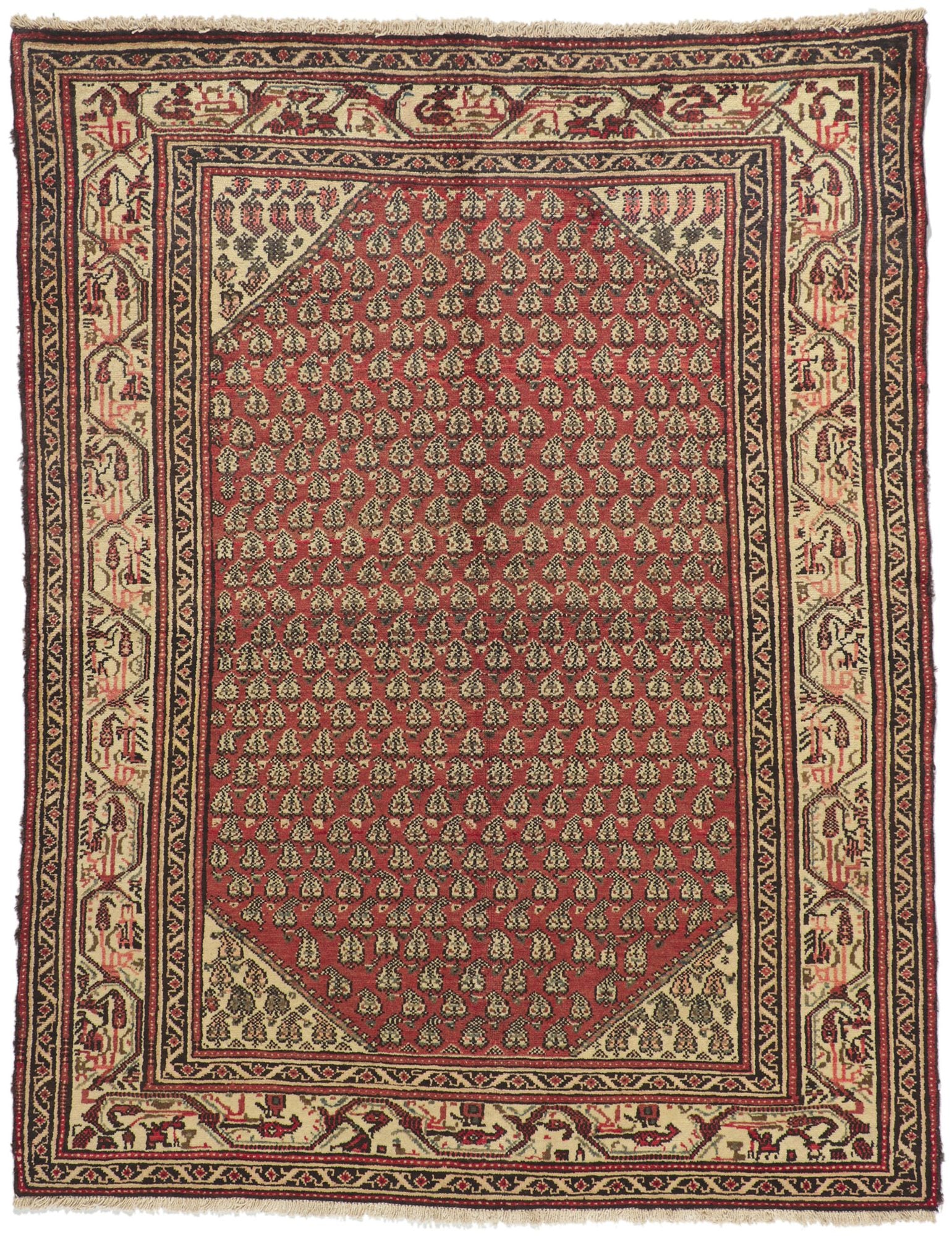 5 x 7 Vintage Persian Hamadan Rug 76090