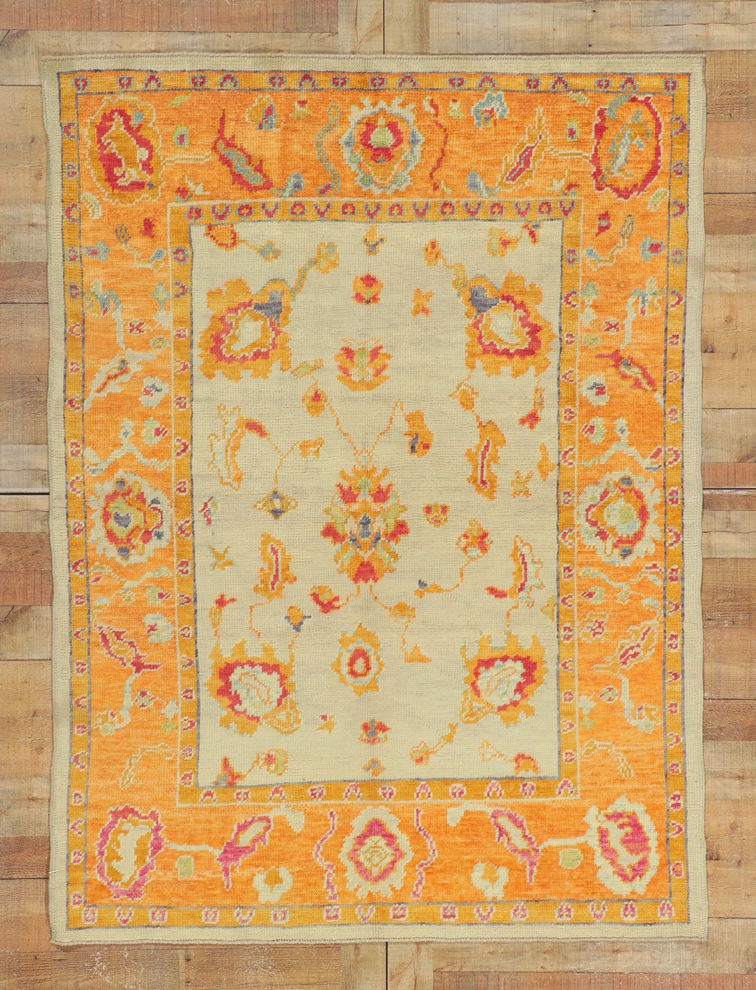 5 x 7 Colorful Turkish Oushak Rug 52367