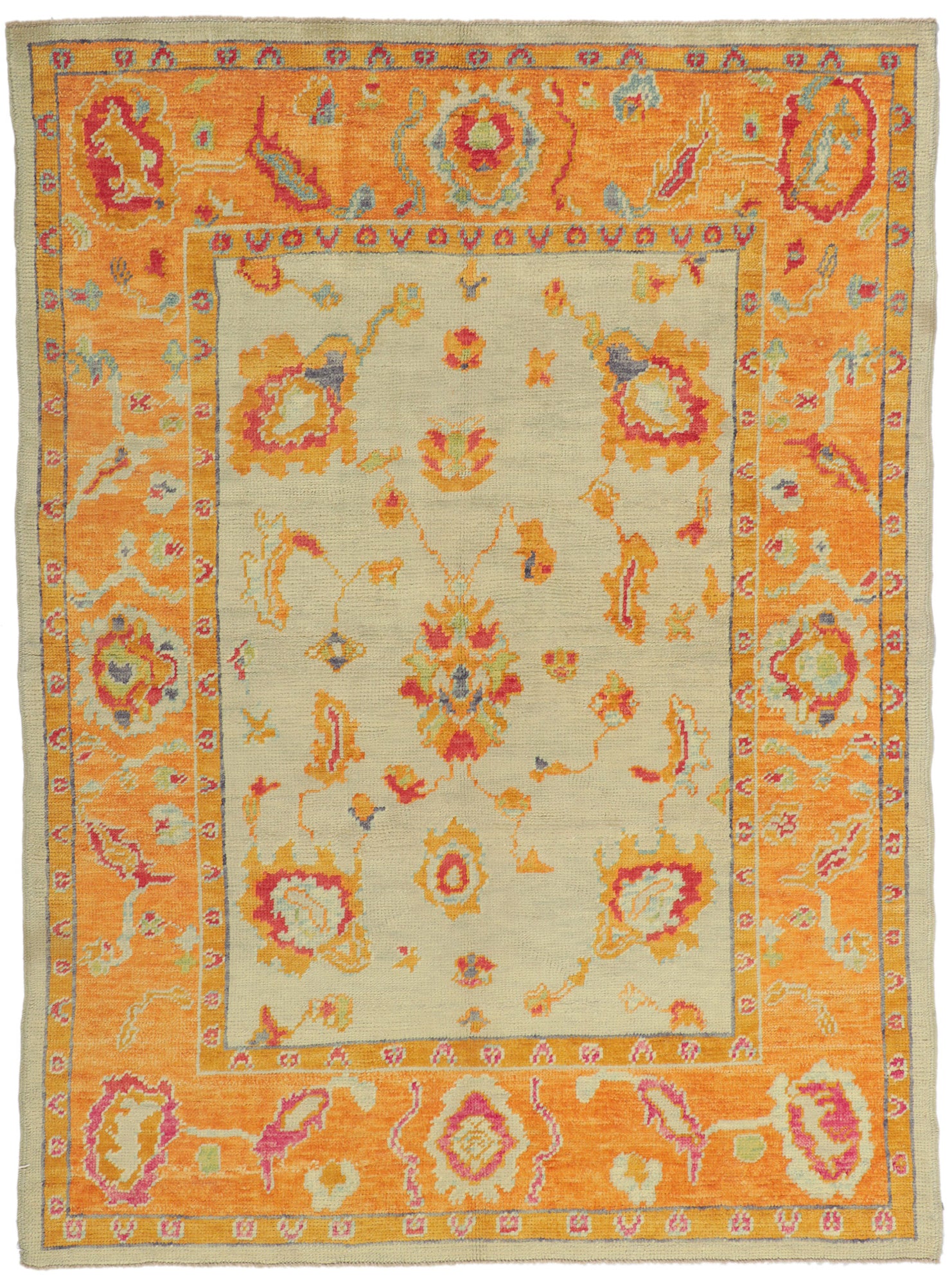 5 x 7 Colorful Turkish Oushak Rug 52367