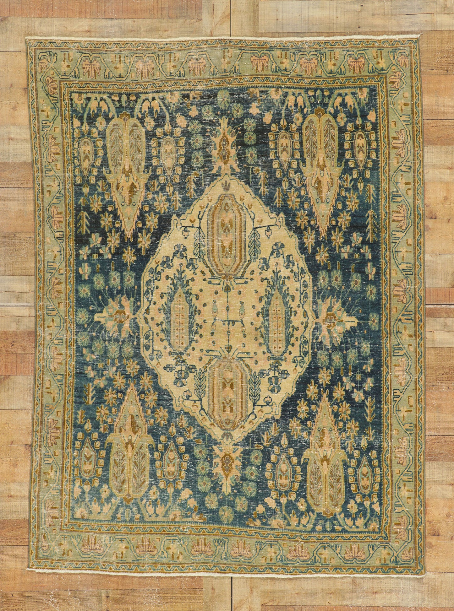5 x 7 Vintage Persian Afshar Rug 53046