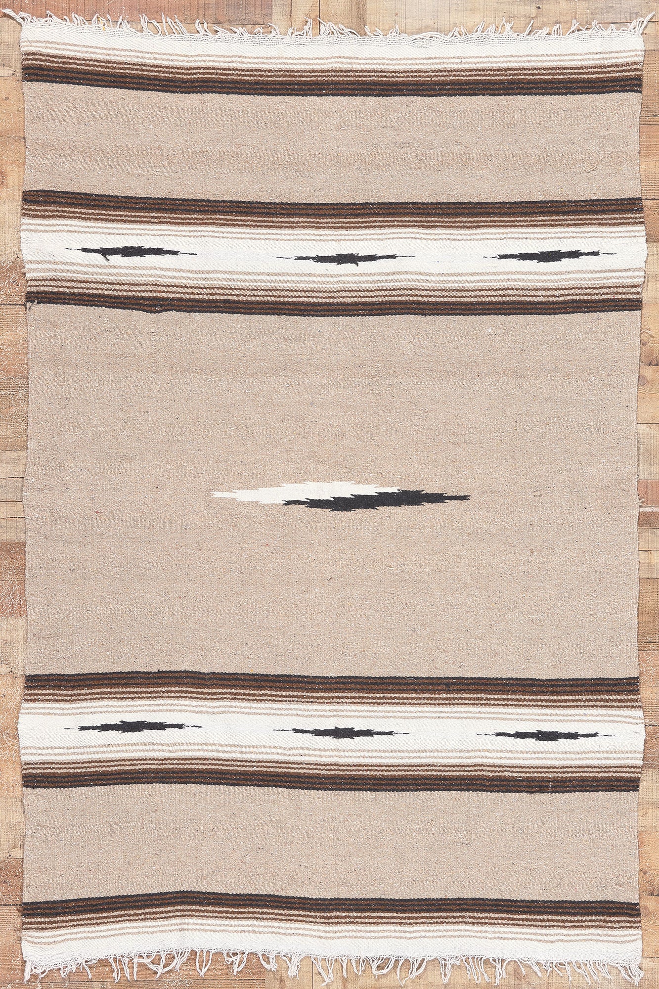 5 x 7 Vintage Mexican Serape Kilim Rug 78550