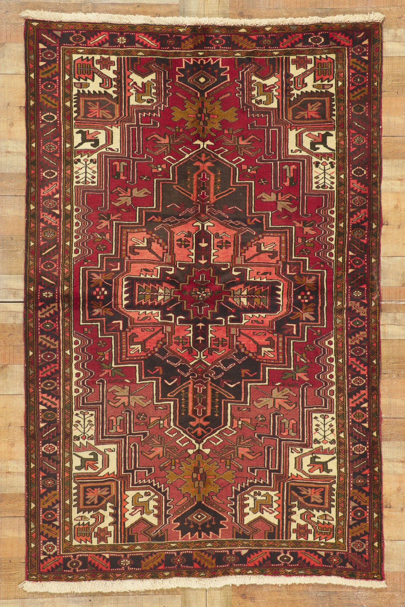 5 x 8 Vintage Persian Heriz Rug 75299
