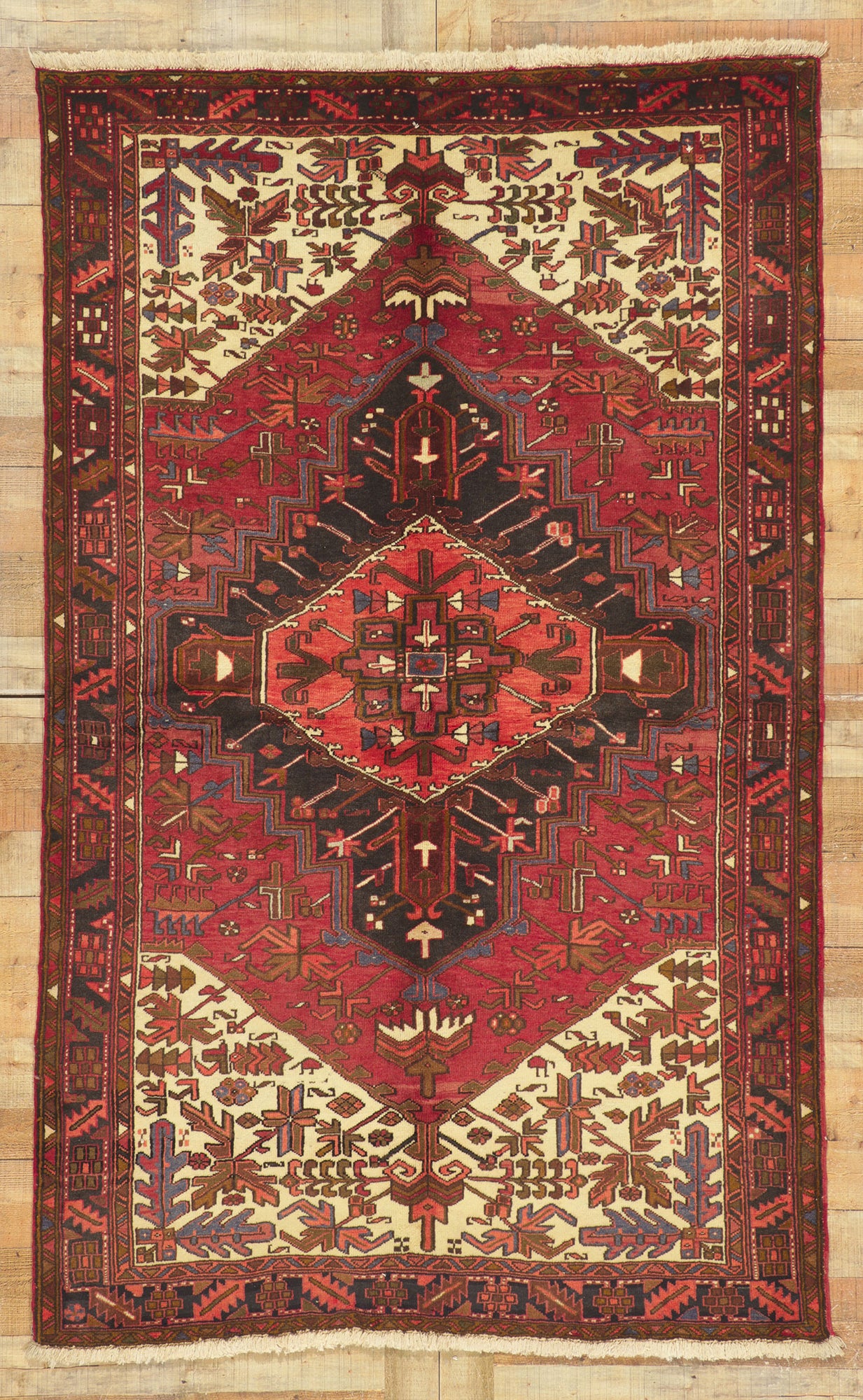 5 x 8 Vintage Persian Heriz Rug 75304