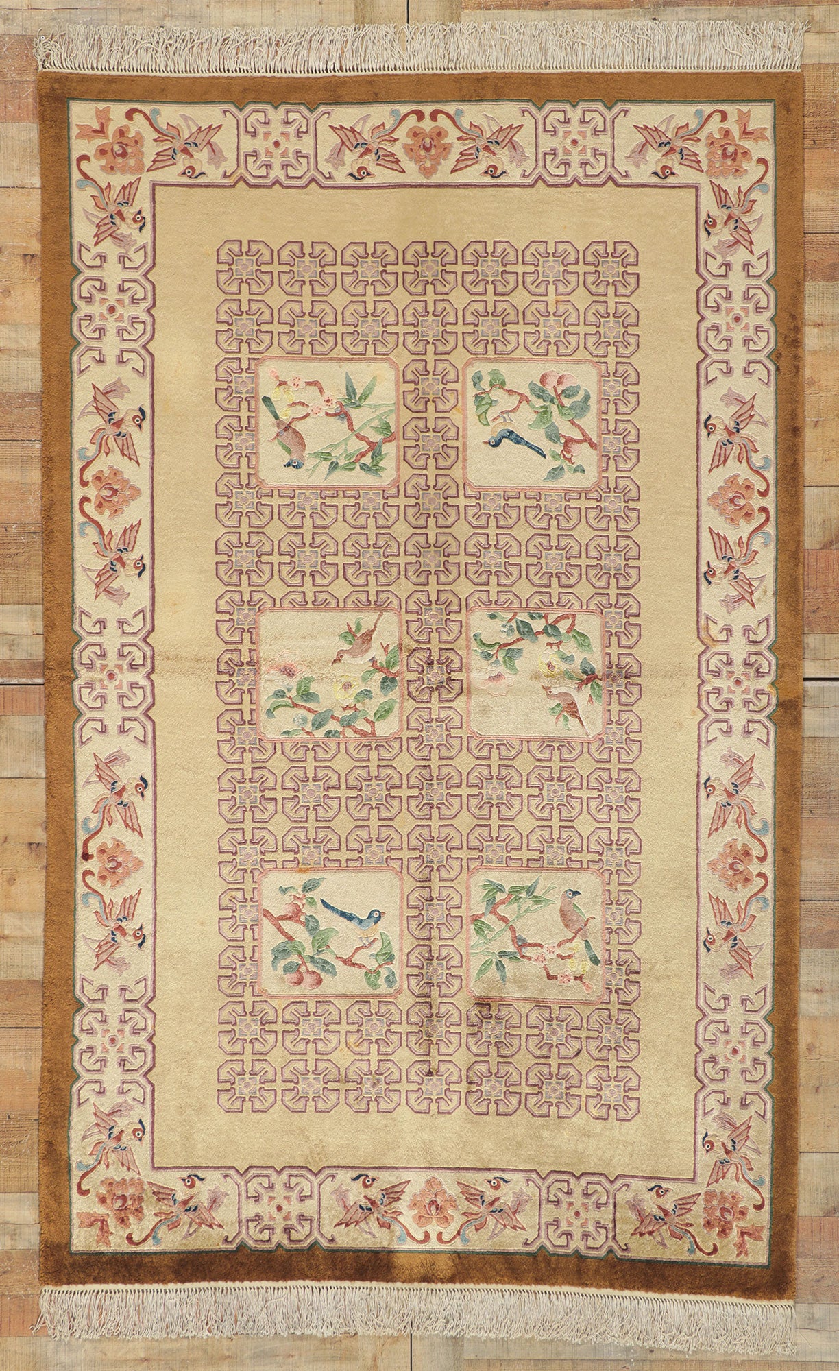 5 x 8 Vintage Chinese Tang Dynasty Rug 74866