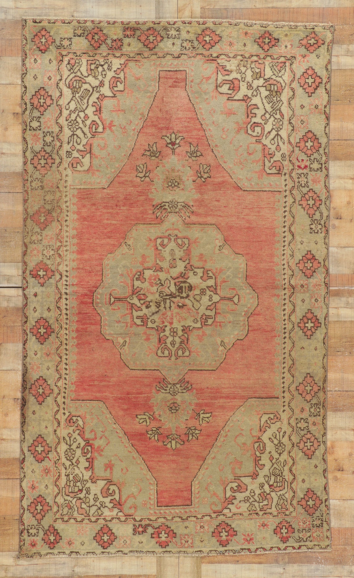 5 x 8 Vintage Turkish Oushak Rug 52352